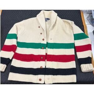 Polo Ralph Lauren Cardigan Sweater 100% Wool L Men's Vintage 60's Shawl Collar